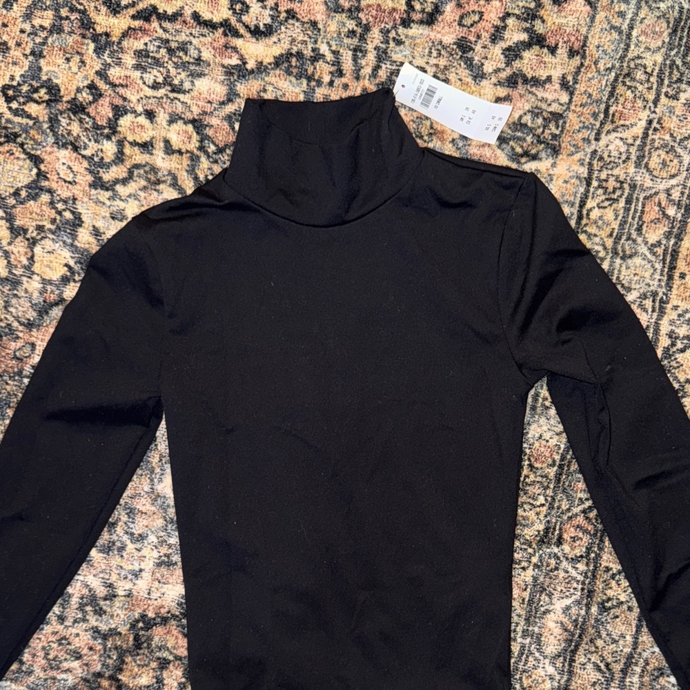 Black Turtleneck Long Sleeve Bodysuit Abercrombie and Fitch size XXS NWT